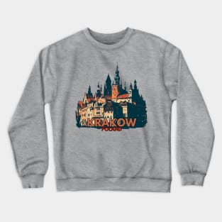 Krakow poland cityscape Crewneck Sweatshirt